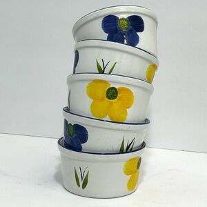 Maxam Ramekins Small Baking Dishes Microwave and Oven Safe Hand Painted Portugal
